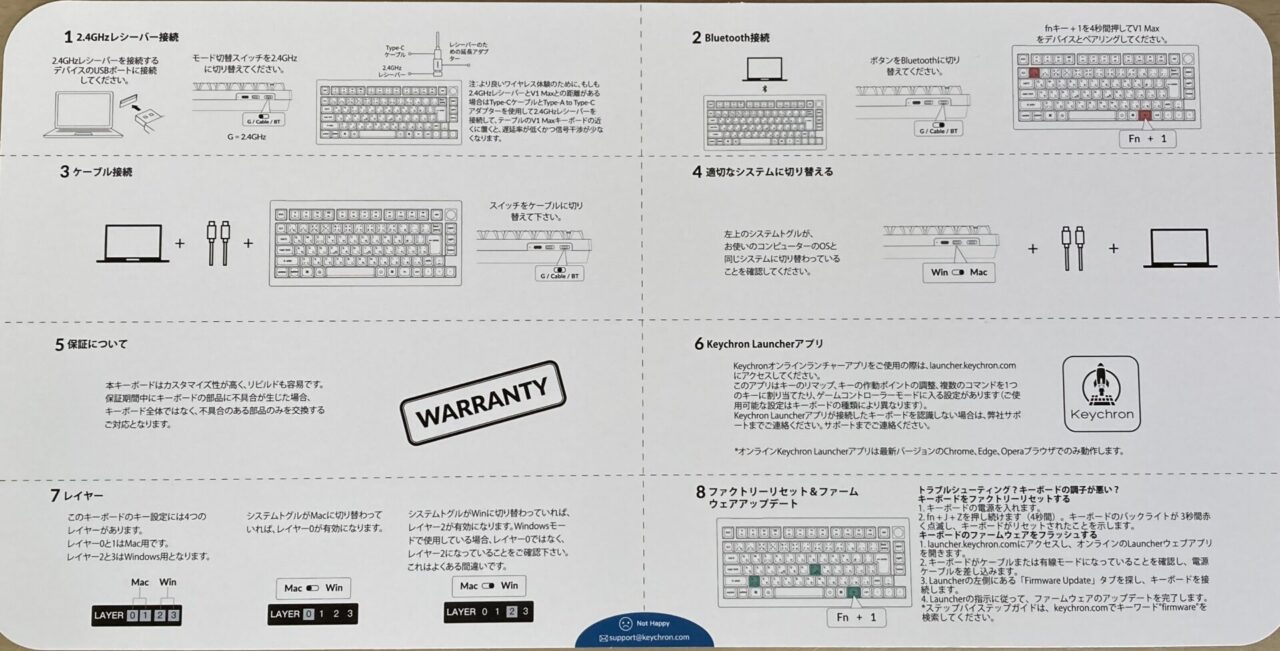 Keychron V1 MAXクイックスタートガイド日本語