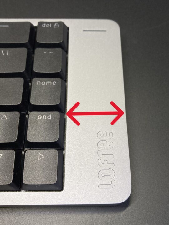 Lofree Flow2の右側のアゴ