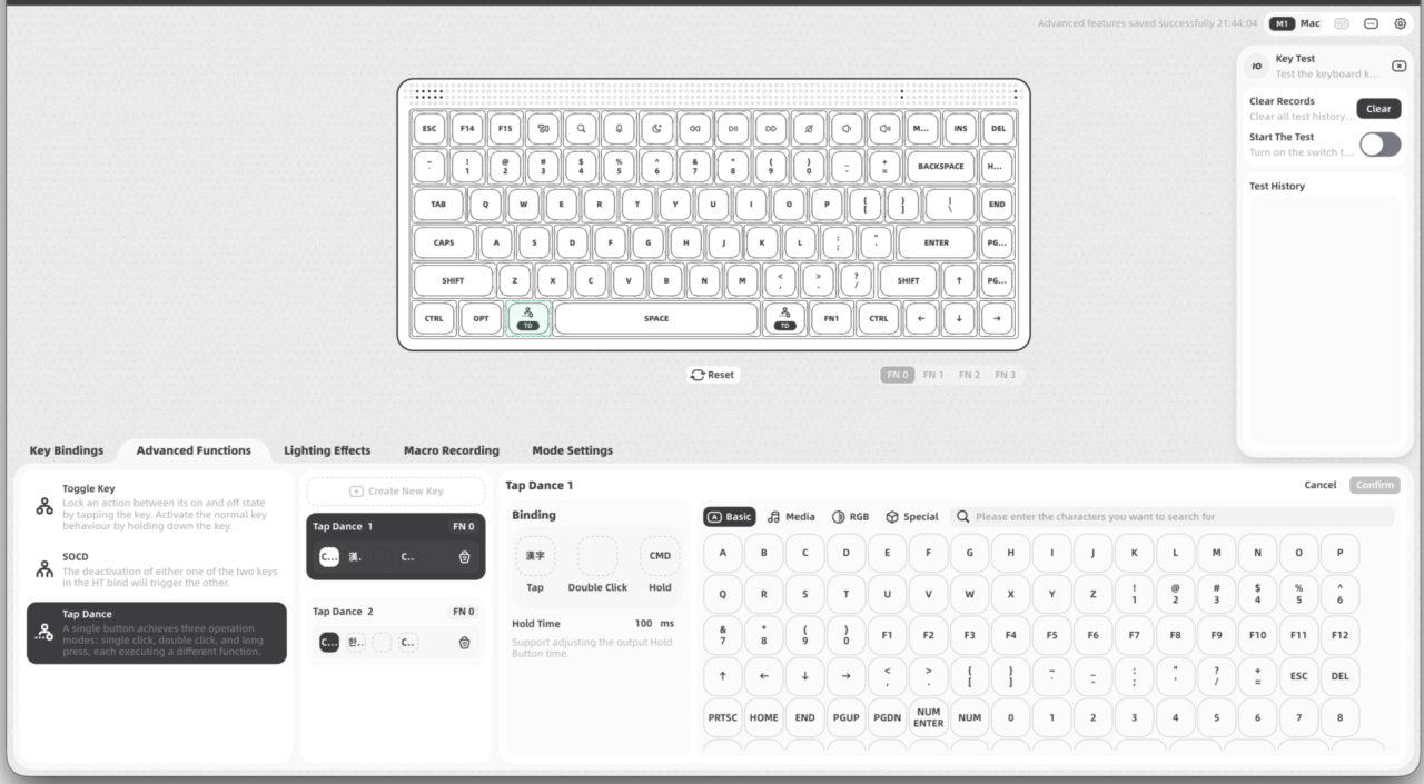 NuPhy Node75レビュー MacにNode75を接続 Mod-Tapの設定