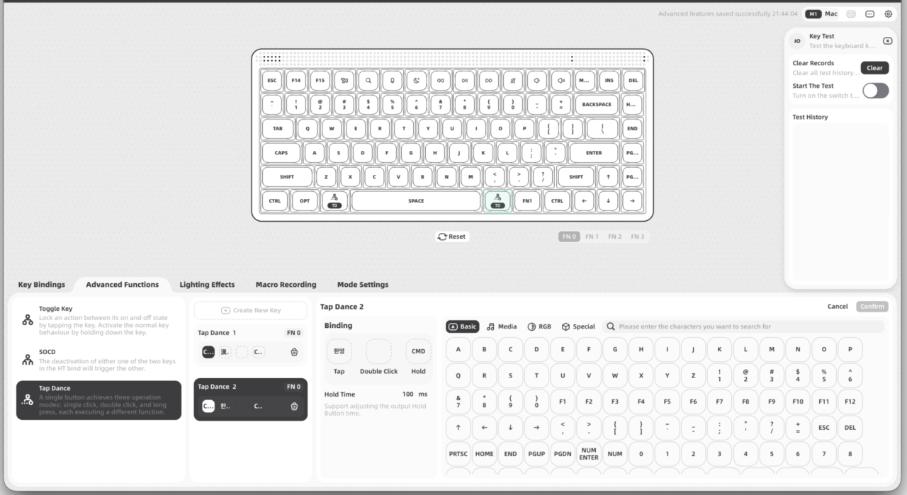 NuPhy Node75レビュー MacにNode75を接続 Mod-Tapの設定