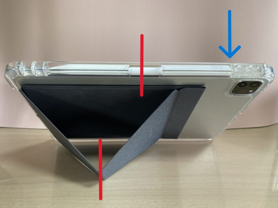 MOFT Xは横置きは倒れる