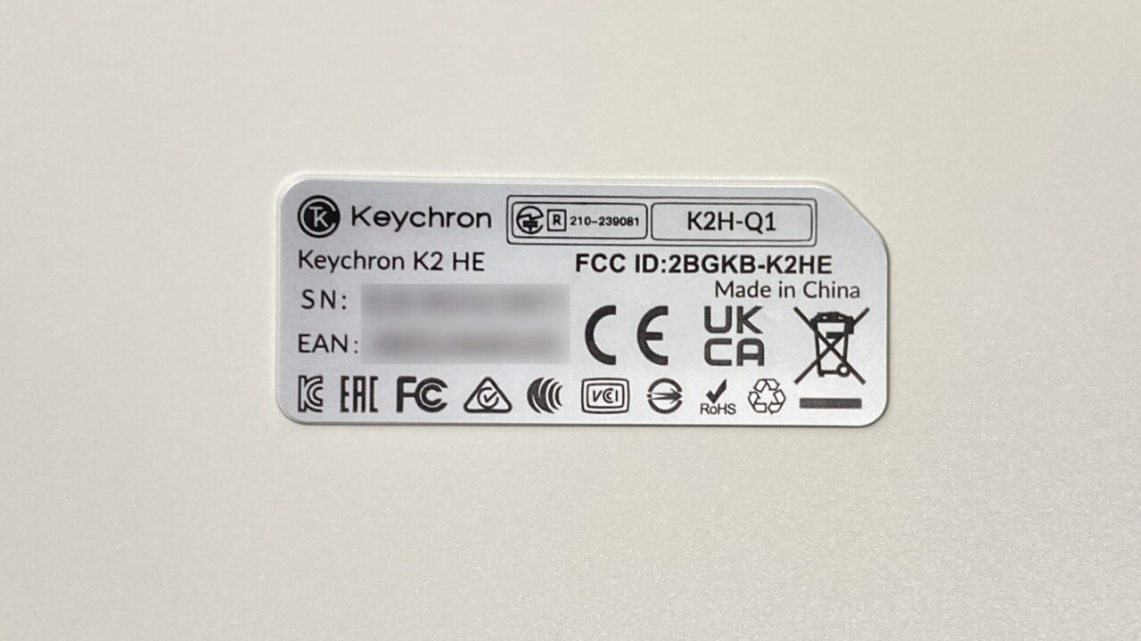 Keychron K2 HEレビュー技適マーク